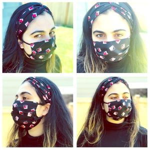 Set of Handmade face mask & headband